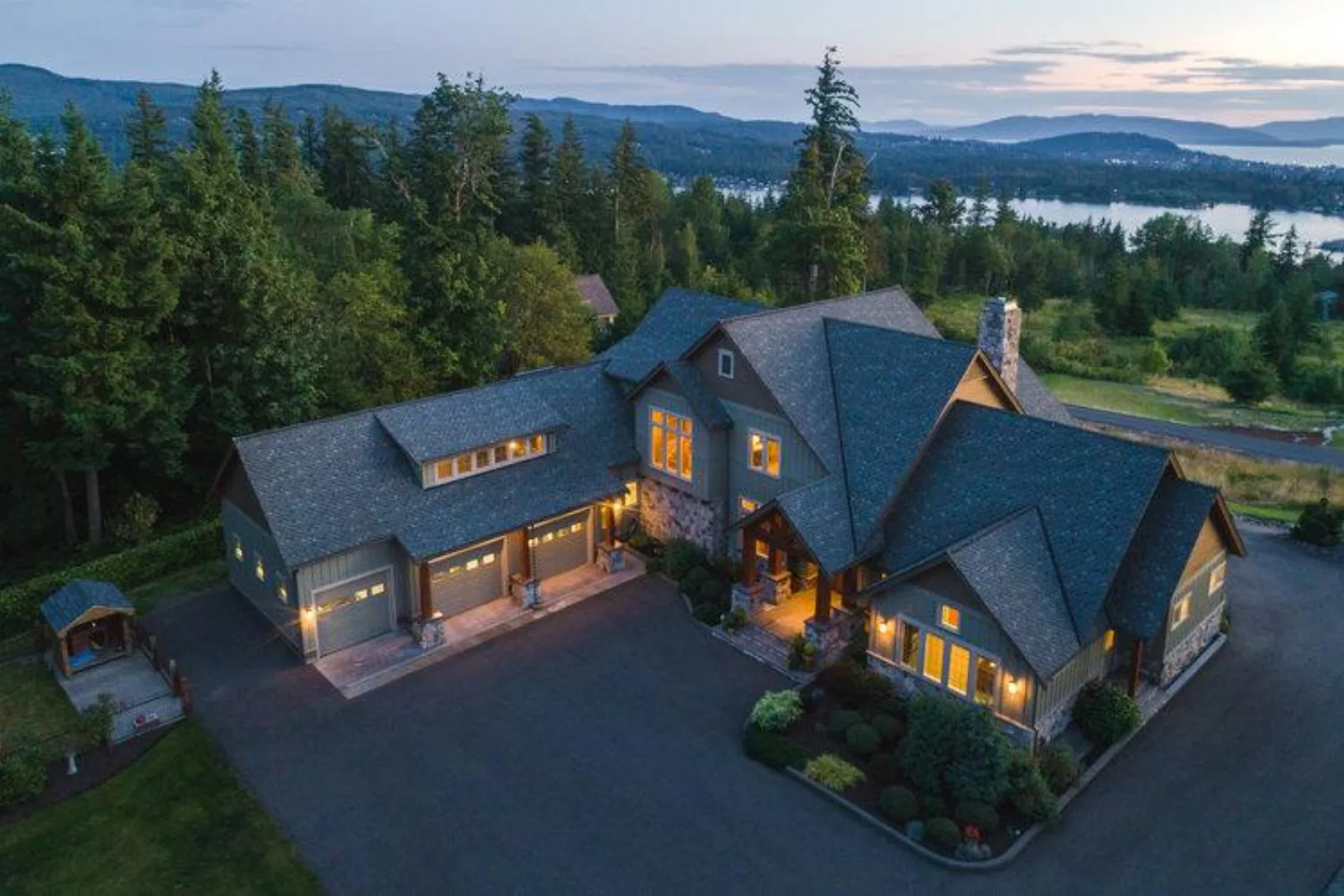 Beautiful craftsman home at dusk